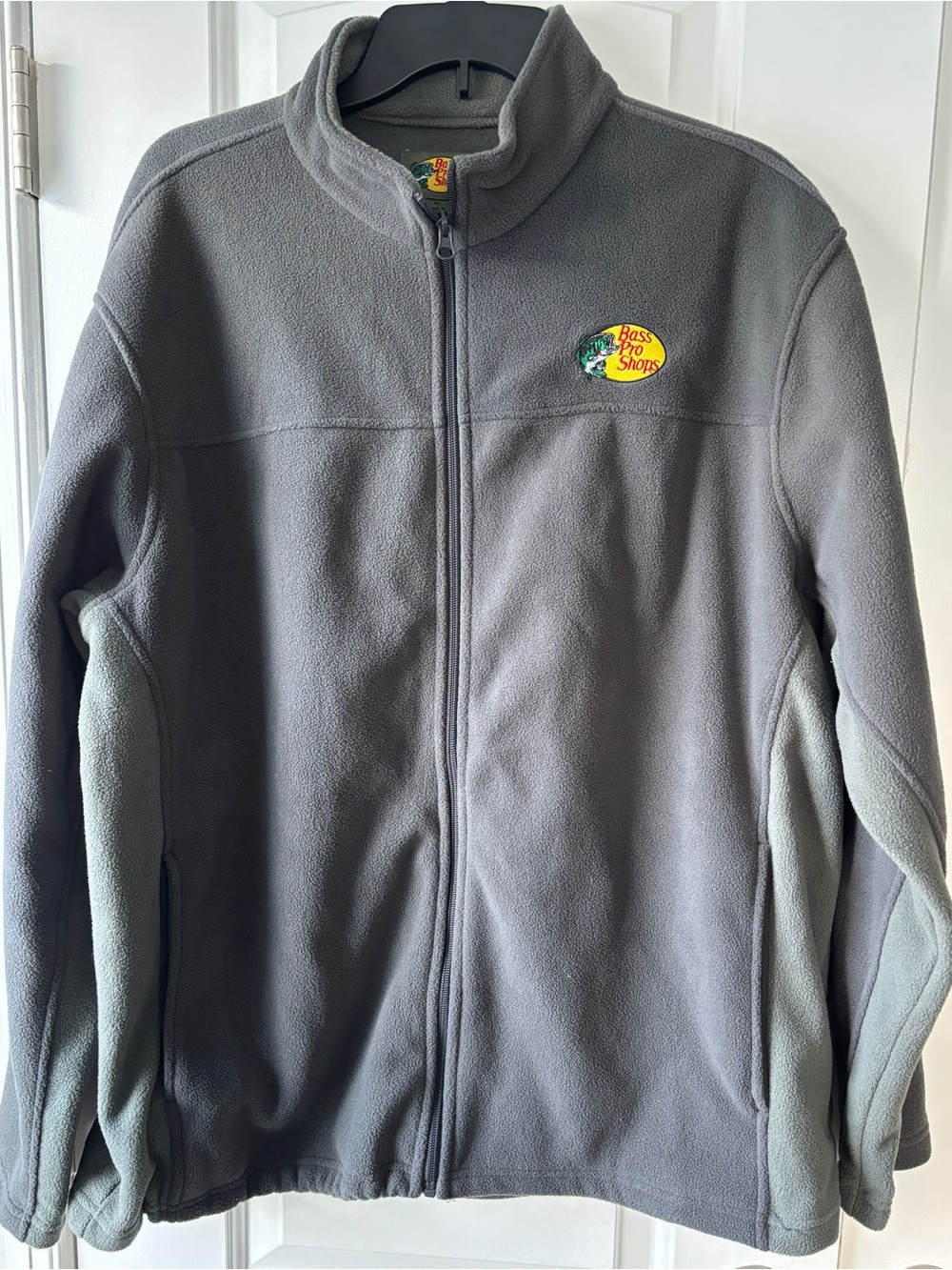 Bass Pro Shops Men's Gray Full-Zip Fleece Jacket with Logo
